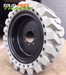 Set of 4,12-16.5 Solid Skid Steer Tires - Non Marking Gray